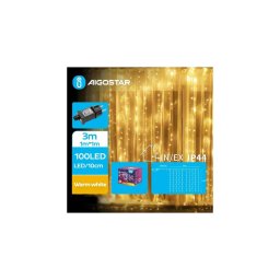 Aigostar - Corrente LED para exterior 100xLED/8 modos 4x1m IP44 branco quente