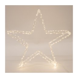 Decoração de Natal LED para exterior — estrela de 46 cm, 120 LEDs, 2,1 W, 230 V, IP44, branco quente