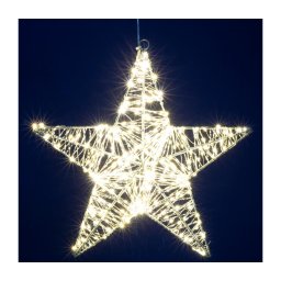 Decoração de Natal LED, 320 LEDs / 230 V, estrela de 45 cm, branco quente