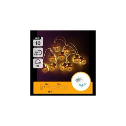 Aigostar - Cordão de luzes LED 10x LED/3x AA, 1,5 m, branco quente, boneco de neve