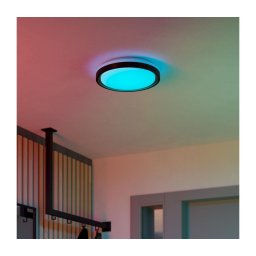 Eglo 300684-LED RGBW Luminária de teto dimerizável MALERAMARA-Z LED/14W/230V preto/dourado + controlo remoto