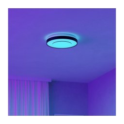 Eglo 300688 - Candeeiro de tecto LED RGBW regulável MONTERIGGIONI-Z LED/18,5W/230V preto + controlo remoto