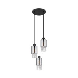 Globo 15799-3H - Candeeiro suspenso BACKEY 3xE27/40W/230V diâmetro 25 cm preto