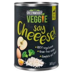 12x375g Queijo fresco granulado Greenwoods Veggie comida húmida cães