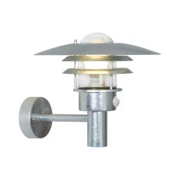 Nordlux - Luminária de parede exterior com sensor LONSTRUP 1xE27/60W/230V IP44 prateada