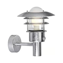 Nordlux - Aplique de parede para exterior com sensor LONSTRUP 1xE27/60W/230V IP44 prateado