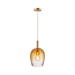 Nordlux - Lustre suspenso com cabo UMA 1xE27/40W/230V Ø 18 cm castanho/fumado