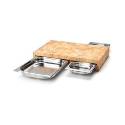 Continenta C4028 - CONJUNTO 1x tábua de cortar de cozinha 50x32,5 cm + 3x tigela de borracha de figueira