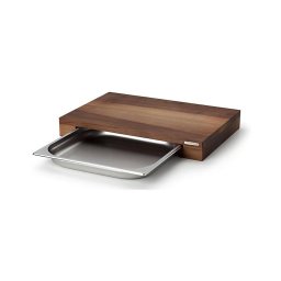 Continenta C4211 - Tábua de cortar de cozinha com tigela 48x32,5 cm nogueira