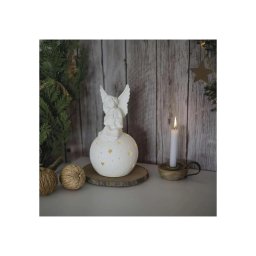 Decoração de Natal LED/0,4W/2xAA anjo cerâmico