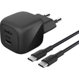 Belkin Carregador BoostCharge Compact USB-C PD 45W + Cabo USB-C/USB-C 1m - Preto