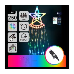 Aigostar - LED RGBICW Decoração de Natal para exterior 250xLED/230V 2,5m IP44 + controlo remoto