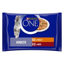 24x85g Adult frango e cenoura PURINA ONE comida húmida gatos