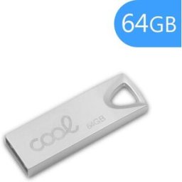 Pen Drive USB x64 GB 2,0 COOL Metal Chave Prata