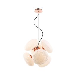 Klausen 106002 - Candelabro suspenso STELLAR 6xG9/4W/230V rosa dourada