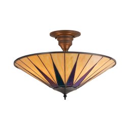 Endon 64043 - Lustre de teto de montagem superficial Tiffany DARK STAR 3xE27/60W/230V Ø 49 cm