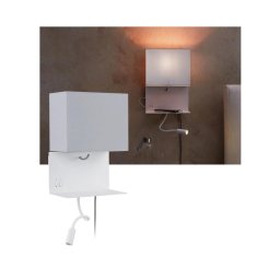 Paulmann 78913 – Aplique de parede MERANI com LED 2,5 W + 1x E27/40 W e porta USB, 230 V