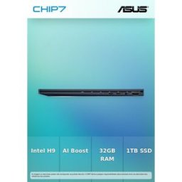 Portátil ASUS Zenbook - Intel Core Ultra 9 285H / 32GB LPDDR5X / 1TB SSD / 14" OLED 3K / 120Hz / Windows 11 Pro - UX3405CA-U93BOHDAP1