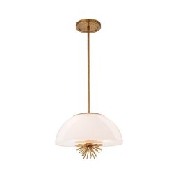 Quoizel STARING-3P-DG-OPAL-Candeeiro suspenso STARING 3xE14/40W/230V diâmetro 45,7cm dourado