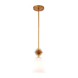 Quoizel STARING-MP-DG-OPAL-Candeeiro STARING 1xE27/40W/230V diâmetro 18,4 cm dourado/branco