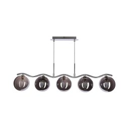 Lustre suspenso em cabo LUMOS 5xG9/20W/230V preto fumê