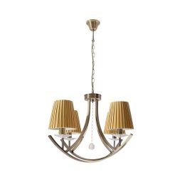 Lustre suspenso com corrente VITORIA 4xE14/40W/230V amarelo/latão
