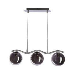 Lustre suspenso por cabo LUMOS 3xG9/20W/230V preto fumado