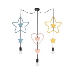 Lustre infantil com cabo TRIO 3xE27/20W/230V azul/rosa/amarelo