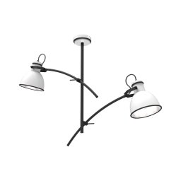 Candeeiro de tecto com haste ZUMBA 2xE27/60W/230V branco/preto
