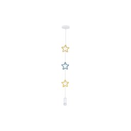 Lustre infantil com cabo STARS 1xE27/20W/230V amarelo/azul/branco