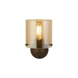 Searchlight 88912-1MO - Aplique de parede SWEDEN 1xE27/60W/230V castanho/fumê