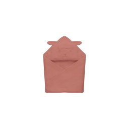 Lionelo - Toalha infantil com capuz de musselina Vermelho Coral