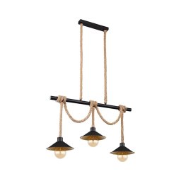 Globo 15690-3H - Lustre suspenso DIANA em cabo 3xE27/60W/230V preto