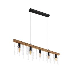 Globo 15532-5H - Lustre suspenso por cabo KIRA 5xE14/40W/230V preto/castanho