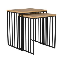 Eglo 424143 - Conjunto de 2 mesas de apoio TOZAWA, castanho/preto
