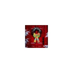 Decoração de Natal LED RGB 11xLED/3xLR44 40x30 cm laço dourado