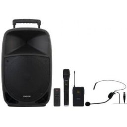 Fonestar MALIBU-312 Altifalante Portátil Karaoke Bluetooth 250W com 2 Microfones, Trolley e Comando