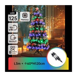 Aigostar - Árvore de Natal LED RGBY para exterior 125 LEDs/6W/230V/8 funções 120 cm IP44