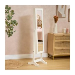 Atmosphera - Espelho de Pé com Porta-Jóias KRISTIN 146,8x37 cm branco