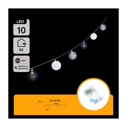 Aigostar - Guirlanda LED 10xLED/3xAA 2m branco quente