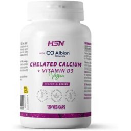 HSN Calcio quelado albion™ + vitamina d3 vegana (250 mg cálcio/1000 ui) - 120 cápsulas veganas - Saúde articular - Cápsulas Vegetales - 60 Serviços