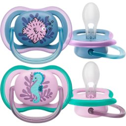 Philips Avent Ultra-Air Chupeta 6-18m 2 unidades Peixe/Cavalo-Marinho