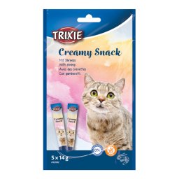5x14g Creamy Snack com camarões Trixie snacks para gatos