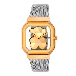 Tous Relógios femininos Relógio analógico D-Bear Party com pulseira de aço dourado
