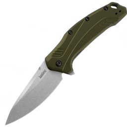 Faca KERSHAW LINK Assisted Flipper, Cabo de Alumínio Verde Oliva K-1776OLSW