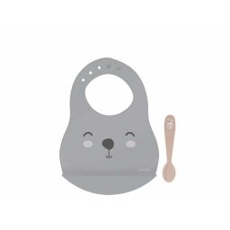 Tramontina Le Petit Conjunto de Babador de Silicone e Colher para Crianças, Coelho/Rosa 23797/404