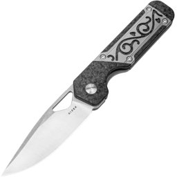 Kizer Frame Lock Mini Militaw Jonathan Styles S45VN Titânio+Fibra de Carbono Ki3634SA4