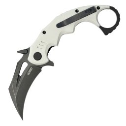 KUBEY Mini Wrath Blackwashed Sandvik 14C28N Lâmina Branco G10 Linerlock KU262I