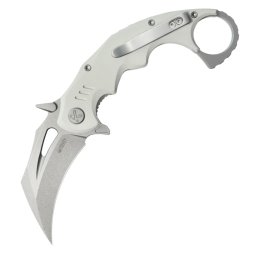 KUBEY Mini Wrath Beadblasted Sandvik 14C28N Lâmina Branco G10 Linerlock KU262K