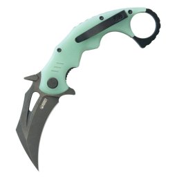 KUBEY Mini Wrath Blackwashed Sandvik 14C28N Lâmina Jade G10 Linerlock KU262L